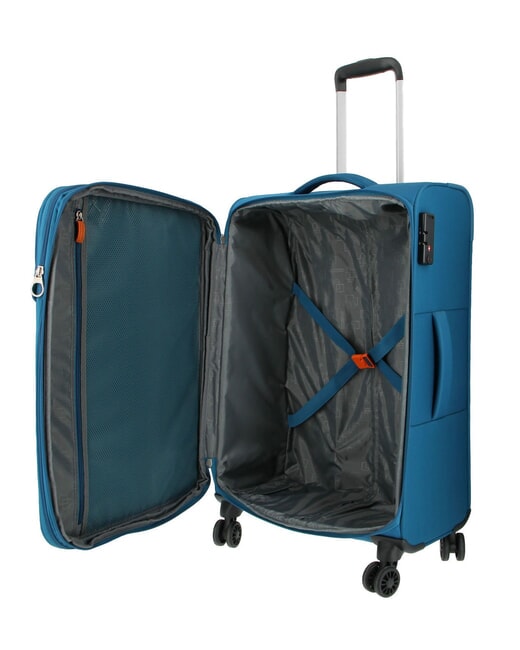 BLAZING RIDE Set of 3 trolleys + duffel bag + 2 backpacks + 2 beauty cases teal/orange - Trolley Set