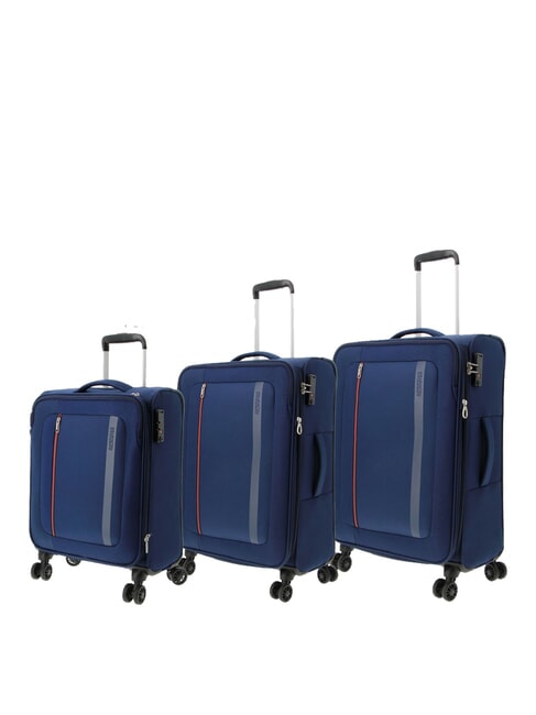 BLAZING RIDE Set of 3 trolleys + duffel bag + 2 backpacks + 2 beauty cases navy/orange - Trolley Set