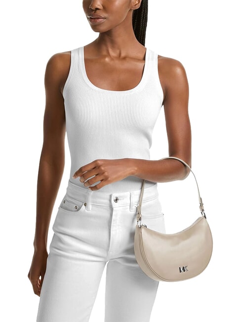 KYLA Leather shoulder bag, with shoulder strap light sand - Women’s Bags