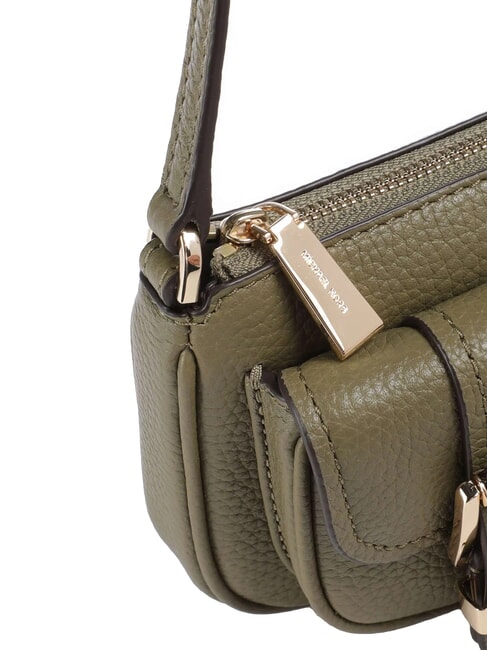 ZOEY Shoulder bag, in leather green safari - Women’s Bags