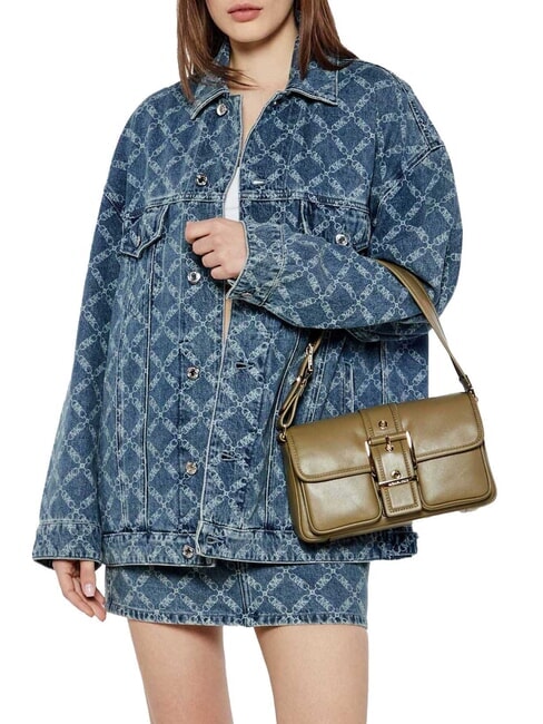 COLBY Shoulder bag, in leather green safari - Women’s Bags