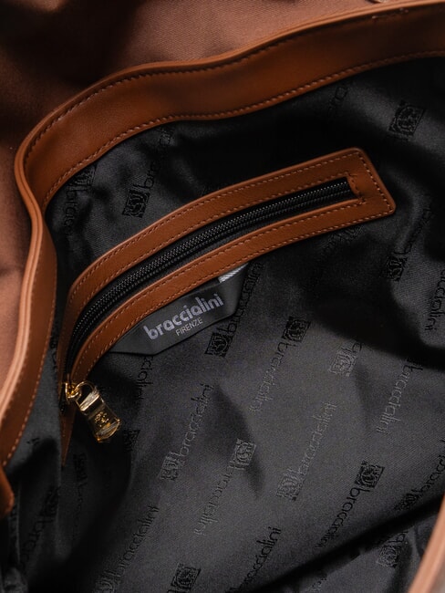 GRETA Leather bag with shoulder strap brown - Women’s Bags