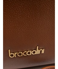 BRACCIALINI GRETA Leather satchel bag with shoulder strap brown - Women’s Bags - 4