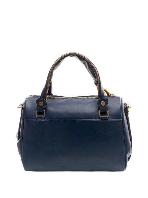 GRETA Leather satchel bag with shoulder strap blue - Women’s Bags