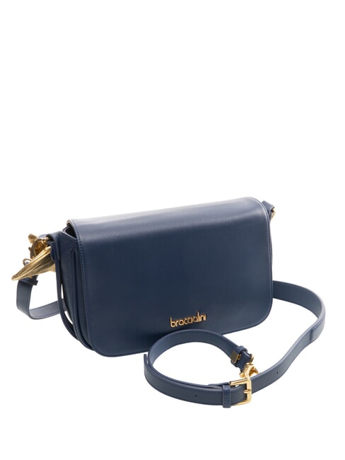GRETA Leather handbag with shoulder strap blue - Women’s Bags
