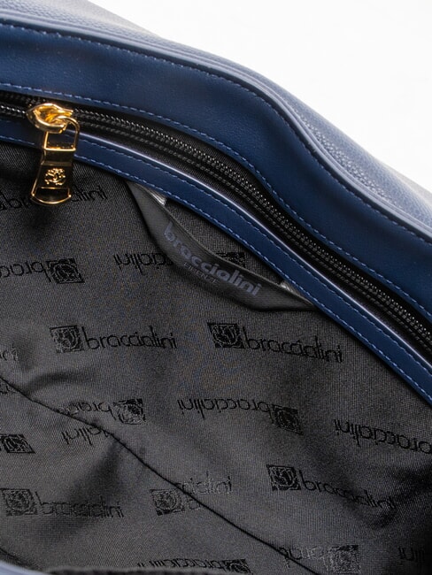 GRETA Leather handbag with shoulder strap blue - Women’s Bags