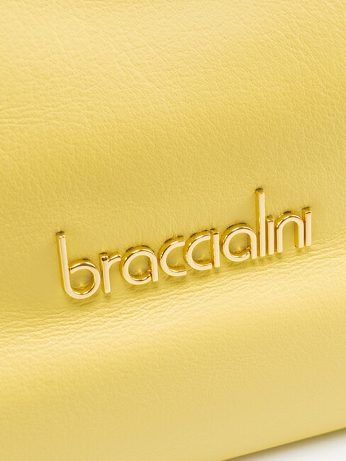 SOFIA Leather handbag with little flowers yellow - Women’s Bags