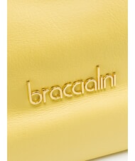 BRACCIALINI SOFIA Leather handbag with little flowers yellow - Women’s Bags - 3