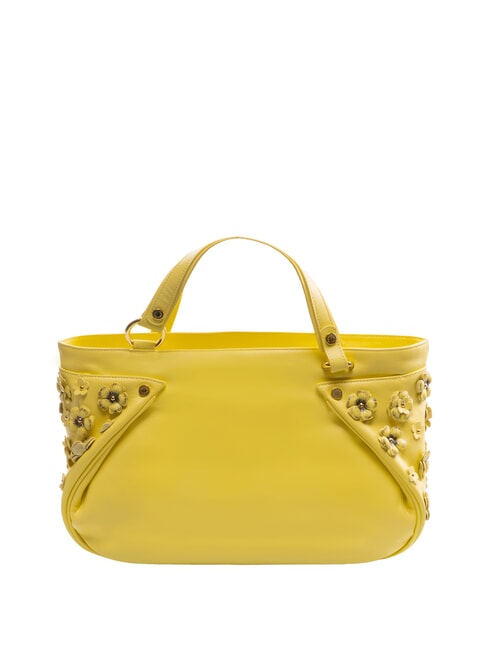 SOFIA Leather handbag with little flowers yellow - Women’s Bags