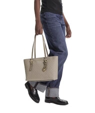 MICHAEL KORS QUINN Shopping bag with all-over logo print birch - Women’s Bags - 6