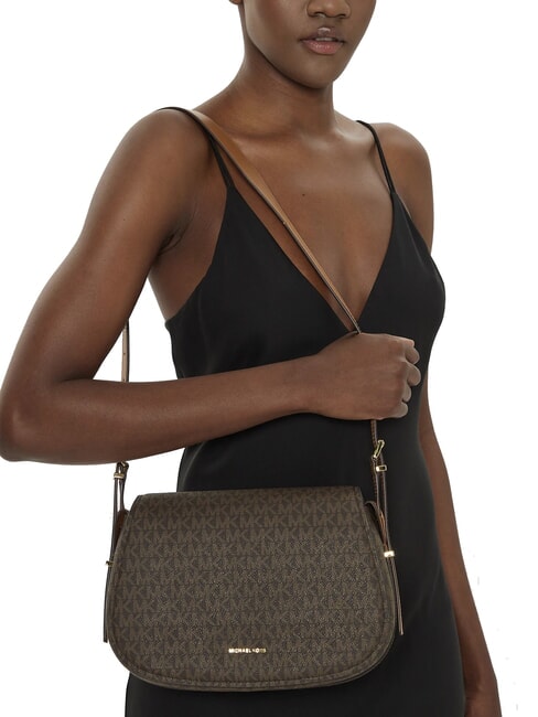 LYDIA Shoulder bag with flap brn/acorn - Women’s Bags