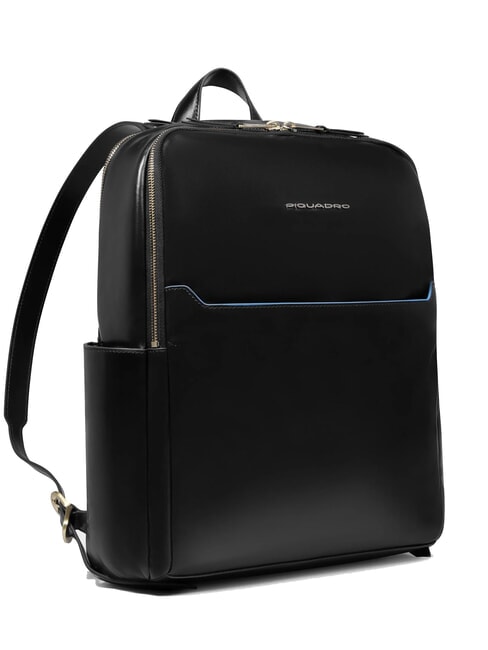 BLUE SQUARE  14" laptop backpack, in leather Black - Laptop backpacks