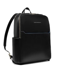 PIQUADRO BLUE SQUARE  14" laptop backpack, in leather - Laptop backpacks