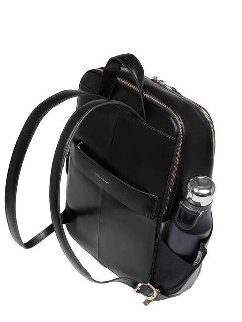 BLUE SQUARE  14" laptop backpack, in leather Black - Laptop backpacks