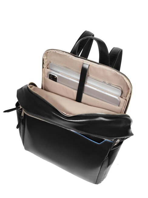 BLUE SQUARE  14" laptop backpack, in leather Black - Laptop backpacks