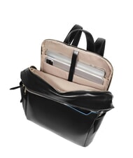 PIQUADRO BLUE SQUARE  14" laptop backpack, in leather Black - Laptop backpacks - 5