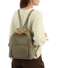 COCCINELLE FENIX Medium leather backpack laurel green - Women’s Bags - 4