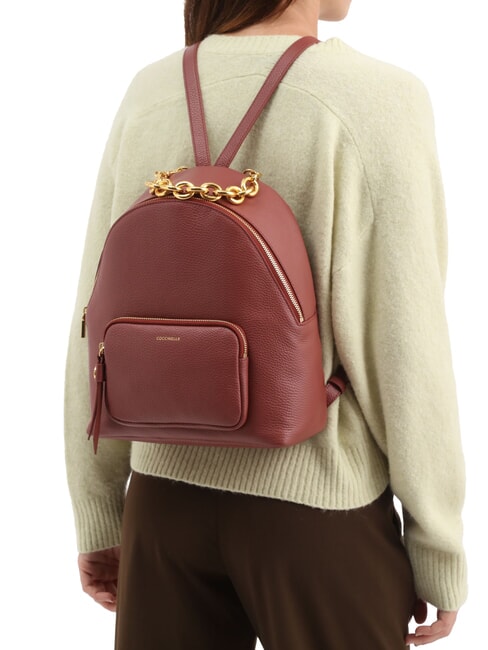 FENIX Medium leather backpack brandy - Women’s Bags