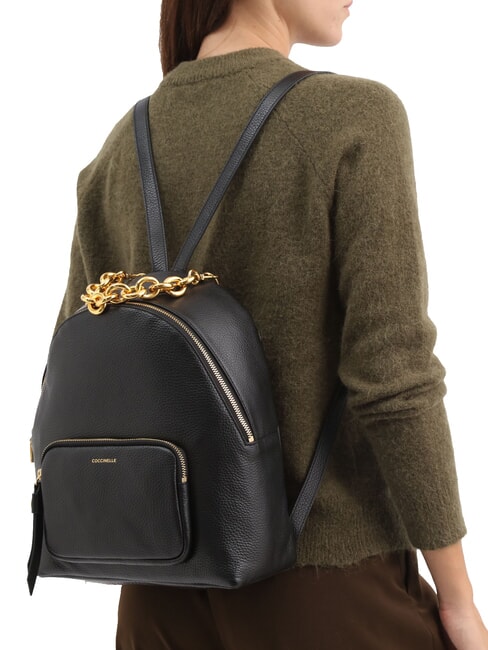 FENIX Medium leather backpack Black - Women’s Bags