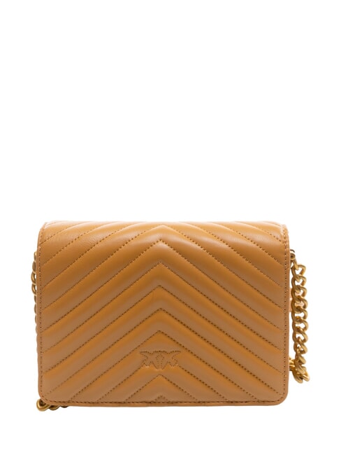 LOVE CLICK MINI Quilted nappa leather bag nougat-antique gold - Women’s Bags