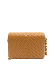 PINKO LOVE CLICK MINI Quilted nappa leather bag nougat-antique gold - Women’s Bags - 3