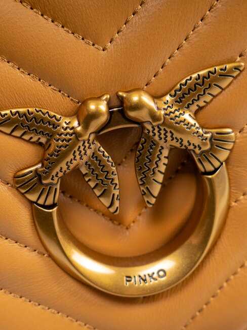 LOVE CLICK MINI Quilted nappa leather bag nougat-antique gold - Women’s Bags