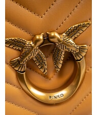 PINKO LOVE CLICK MINI Quilted nappa leather bag nougat-antique gold - Women’s Bags - 4