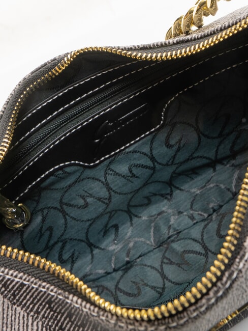 PLANETARIUM Crescent hobo bag with shoulder strap monochrom lt grey/black - Women&rsquo;s Bags