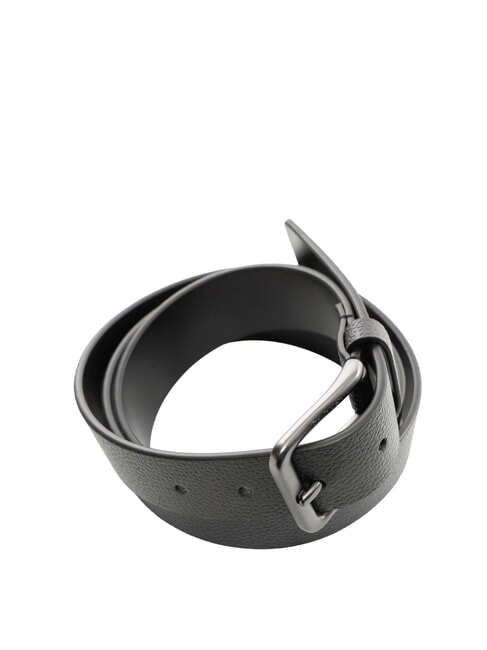 CASUAL PIN BUCKLE Leather belt black / matte gunmetal - Belts