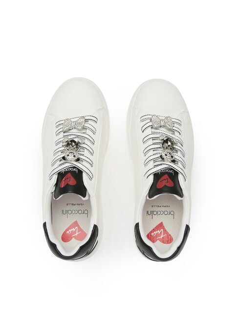 TUA Sneakers with jeweled laces white/black - Women’s shoes