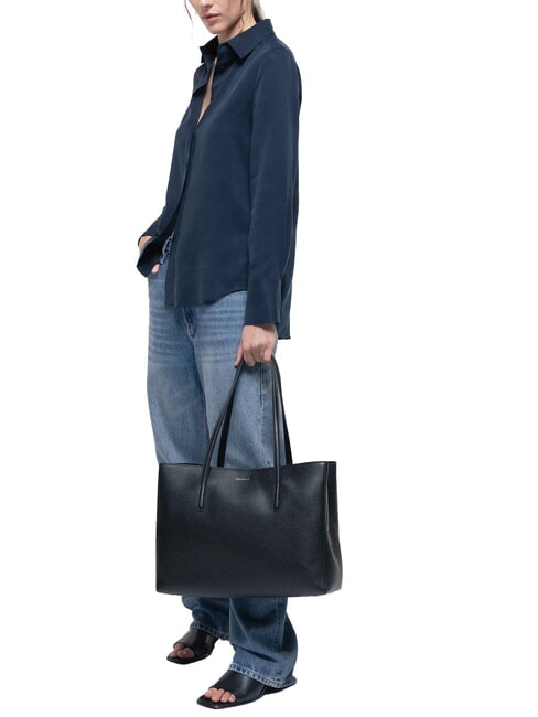 SWAP Leather shoulder shopping bag Black - Women’s Bags