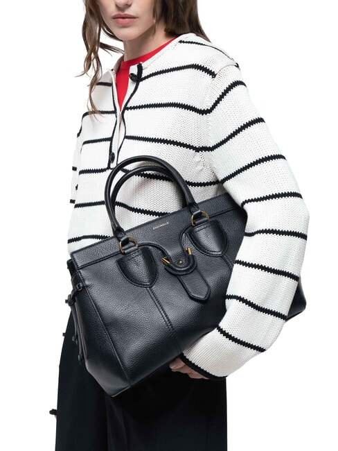 YORK Leather handbag with buckle Black - Women’s Bags