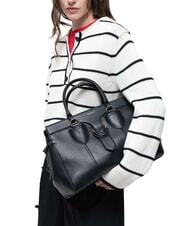 COCCINELLE YORK Leather handbag with buckle Black - Women’s Bags - 4