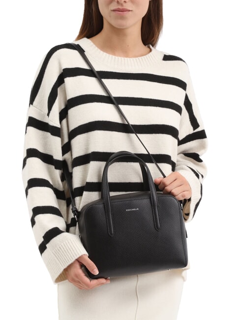 SWAP Leather satchel bag with shoulder strap Black - Women’s Bags