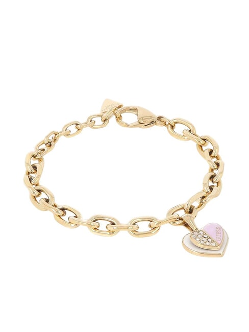 LOVELY GUESS Heart charm bracelet yellow gold/lilac - Bracelets