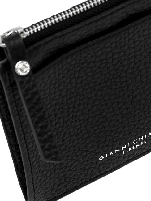 GRAIN Flat leather wallet with zip Black - Women’s Wallets