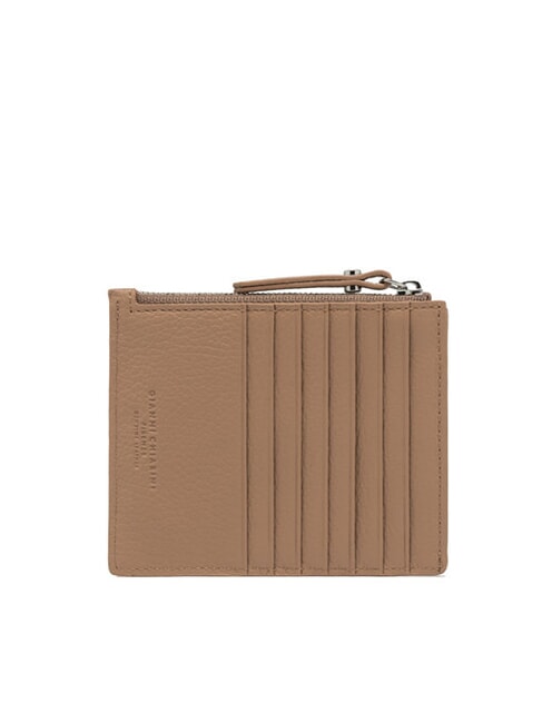 GRAIN Flat leather wallet with zip clay - Women’s Wallets