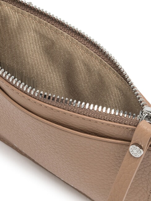 GRAIN Flat leather wallet with zip clay - Women’s Wallets