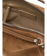 GIANNI CHIARINI ALIFA Suede leather handbag with shoulder strap caramel - Women’s Bags - 5