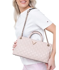 GUESS GIULLY Quilted bag with double handles light beige - Women&rsquo;s Bags - 4