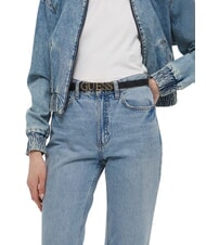 GUESS ZAMIRA Belt with metal logo vikky large roo coalog tote bag - Belts - 4