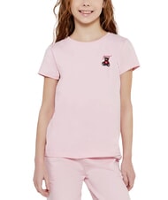 GUESS KIDS Short-sleeved T-shirt with teddy bear cotton candy pink - Child T-shirt - 4