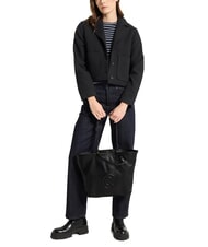 COCCINELLE CALLISTO Leather shopping bag with embossed logo Black - Women’s Bags - 4