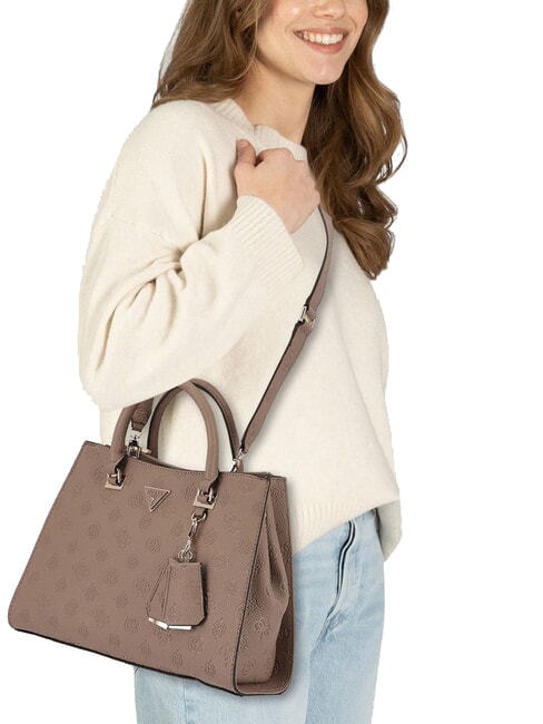CRESIDIA II Handbag with shoulder strap dark taupe logo - Women&rsquo;s Bags