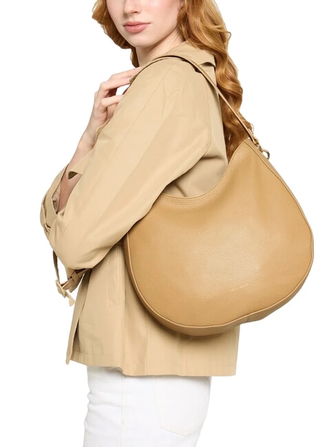 ALPHA Hammered leather shoulder bag fresh beige - Women&rsquo;s Bags