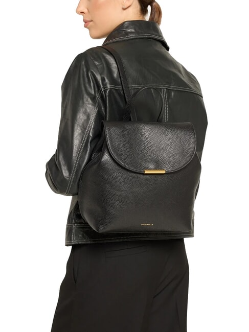 PRIMROSE Hammered leather backpack Black - Women’s Bags