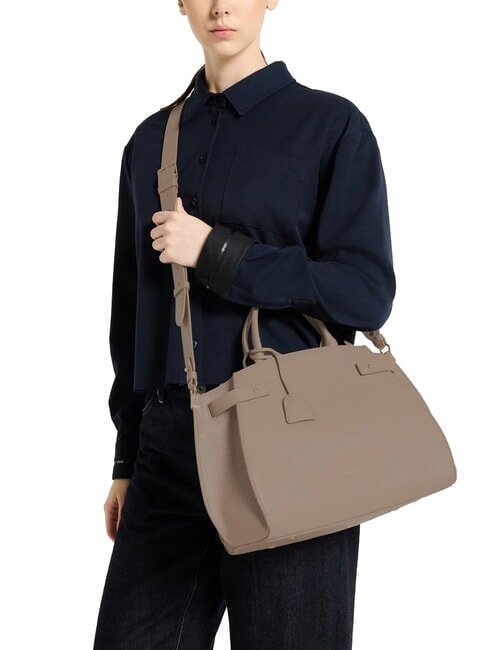 KLICHE Leather handbag with shoulder strap warm taupe - Women&rsquo;s Bags