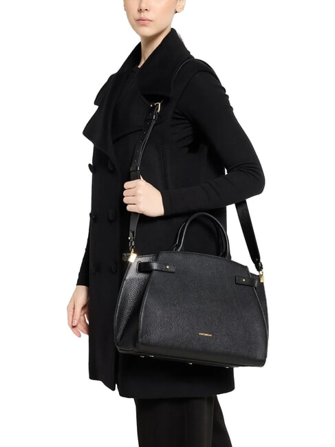KLICHE Leather handbag with shoulder strap Black - Women’s Bags