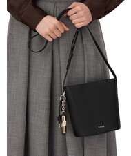 FURLA ROXIE Ares leather shoulder bucket bag Black - Women’s Bags - 5