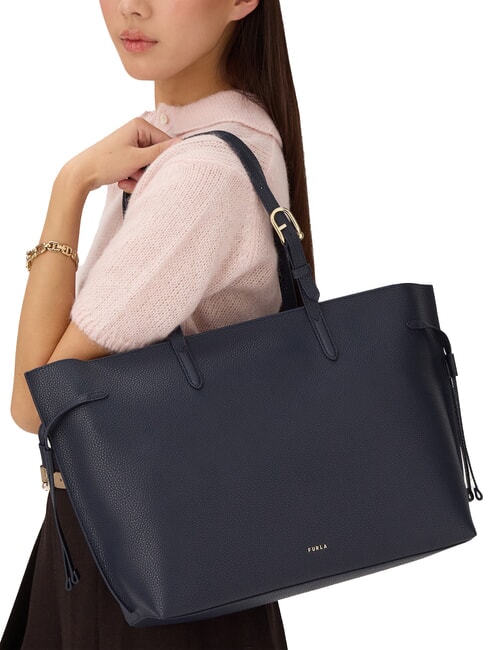 AVA Large leather shopping bag ink blue+ink blue int. - Women’s Bags